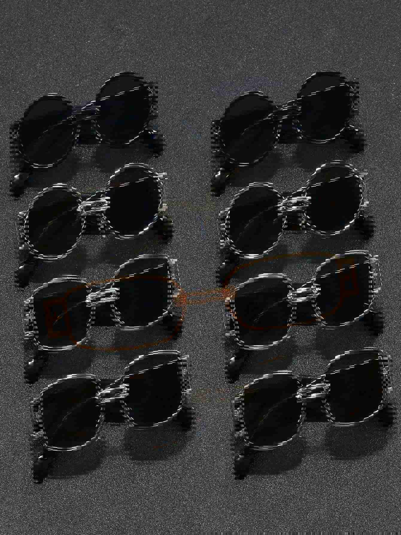 1pc/4pcs Men's Funky Narrow Square & Oval Sunglasses - Punk Style for Outdoor Activities, Touring, Festivals