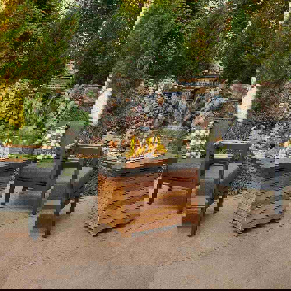 Outdoor Greatroom Darien Rectangular Gas Fire Pit Table with Everblend Top - DAR-1224-EBG-K