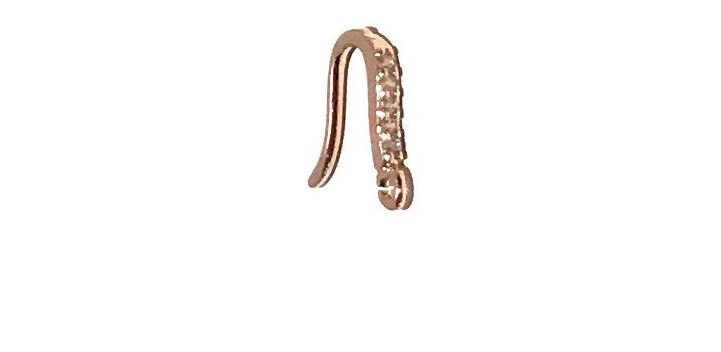 24K Rose Gold CZ Micro Pave Earring Wires for DIY Jewelry Making