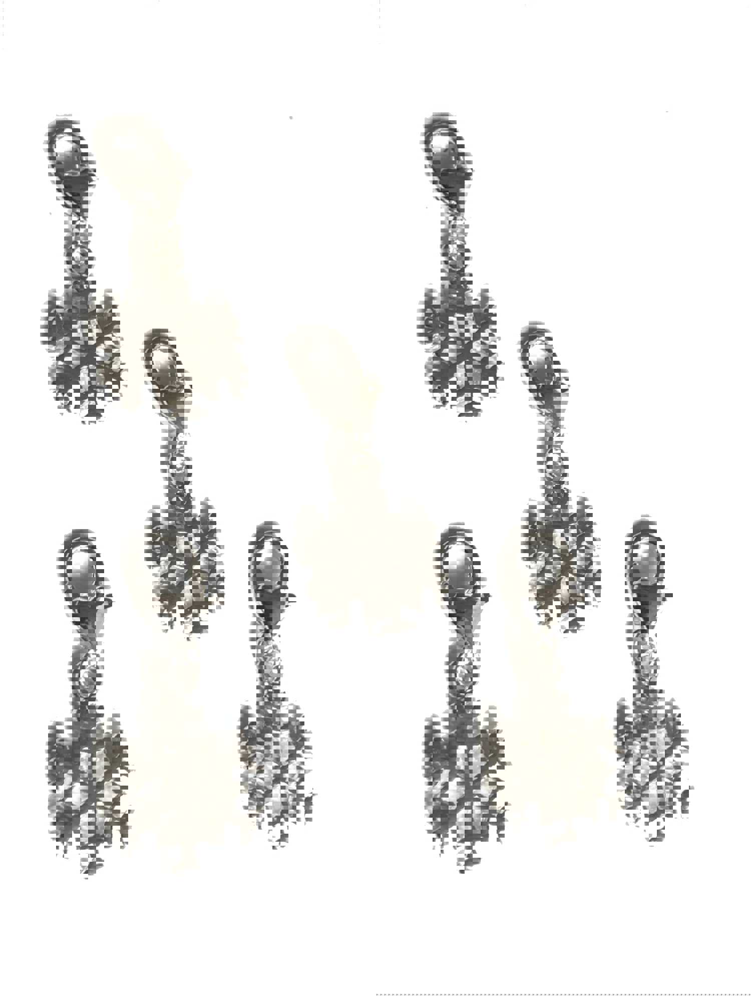 Silver Plated Snow Flake Christmas Clip On Charm for DIY Jewelry Making