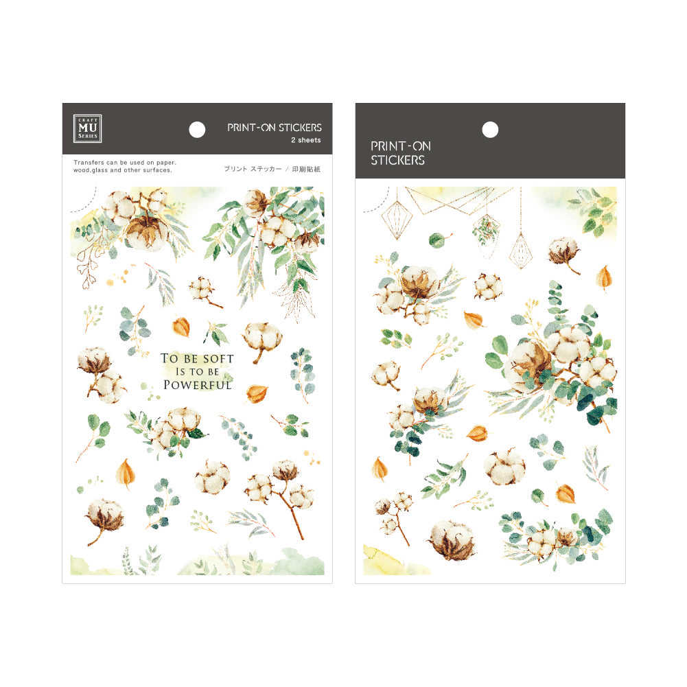 MU Print-on Stickers - Cotton Flower