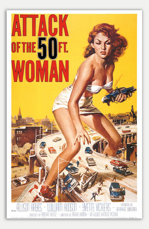 Attack of the 50 Foot Woman - 11 x 17 Movie Poster (1958, Sci-Fi, Reprint Style A)