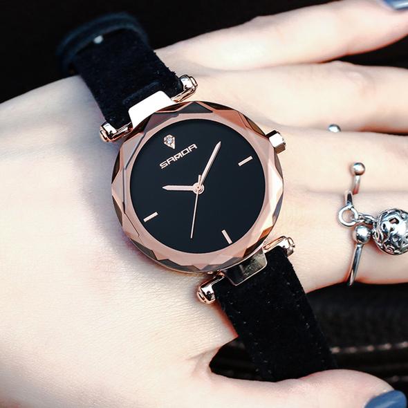Sanda Waterproof Fashion Ladies Watch - Korean Style Simple Quartz Watch for Students