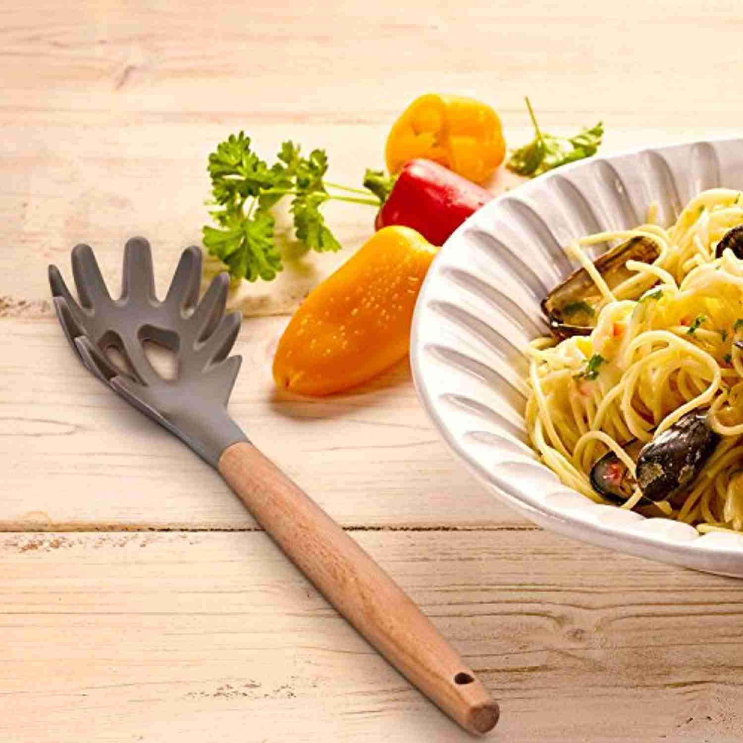 10-Piece Silicone Baking Tools Set with Wooden Handle - Non-Stick Heat Resistant Kitchen Utensils