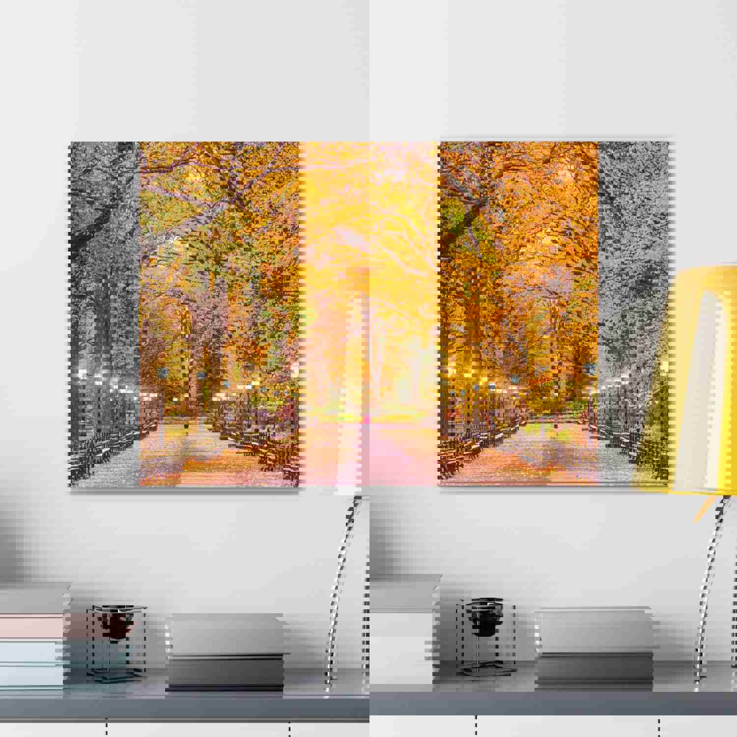 Orange Tree Autumn Park Nature Wilderness Photography Canvas Wall Art for Home Decor