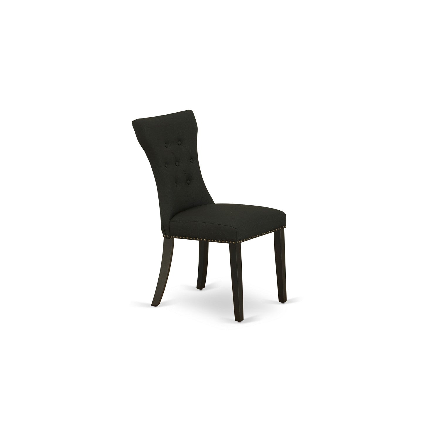 East West Furniture WEGA7-BLK-24 7-Piece Kitchen Table Set with 6 Black Linen Fabric Parsons Dining Chairs