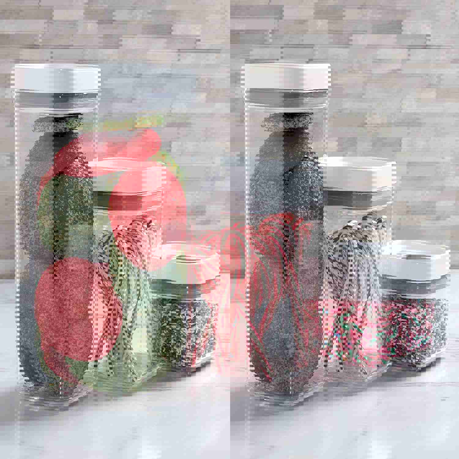 Copco Airtight Food Storage Container Set - 3 Sizes (0.52, 1.05, 1.79 Quart), Clear