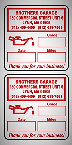 Custom Oil Change Reminder Stickers - Fade Resistant, Easy Peel Off, Multiple Colors (5000 Quantity, Blue)
