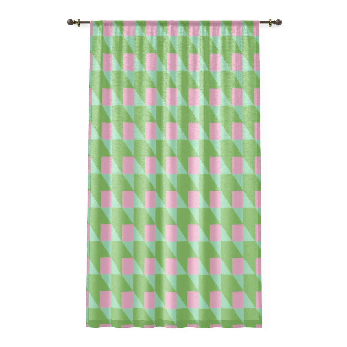 PINK CUBES - SHEER Window Curtain