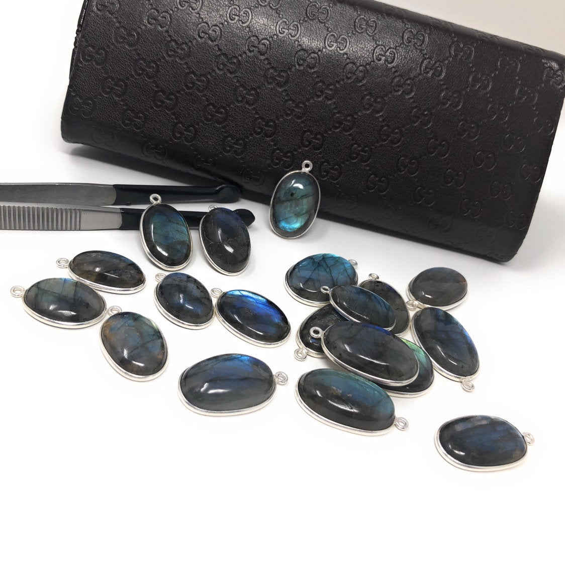 10Pcs/13Pcs Labradorite Gemstone Charms, Sterling Silver Bulk Charms for DIY Jewelry Making