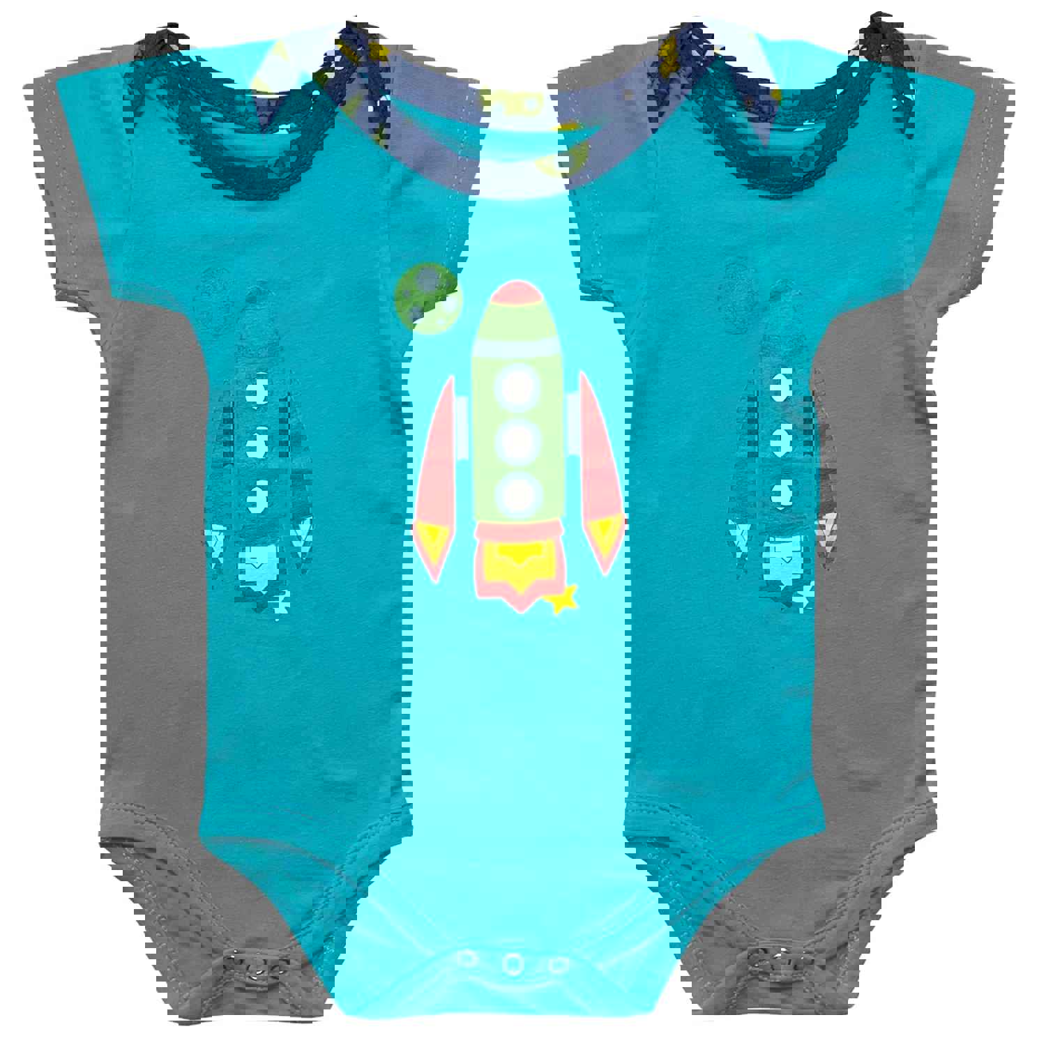 Baby Boys Layette Space Ship Onesie Pants Cap 3pc Gift Set