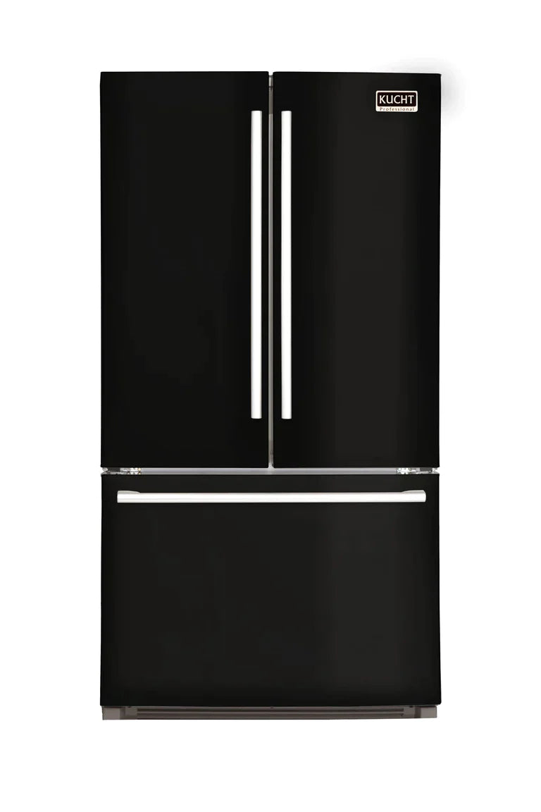 Kucht 36-Inch 26.1 Cu. Ft. French Door Refrigerator with Interior Ice Maker in Black