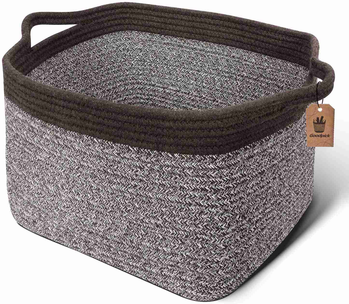 Goodpick Cube Storage Bins - Versatile Woven Basket for Home & Office Organization