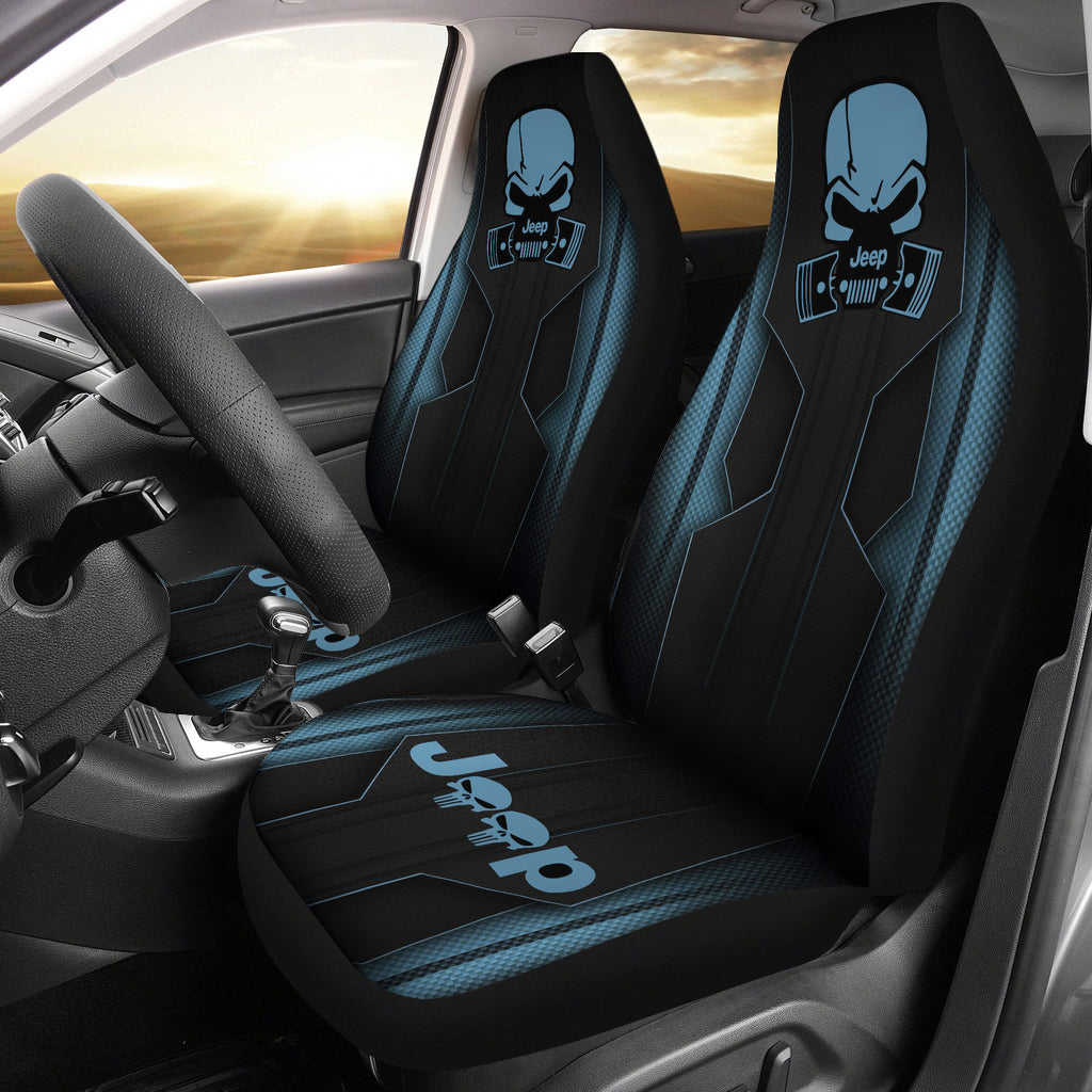 Jeep Skull Anvil Car Seat Covers - Custom-Made & Durable