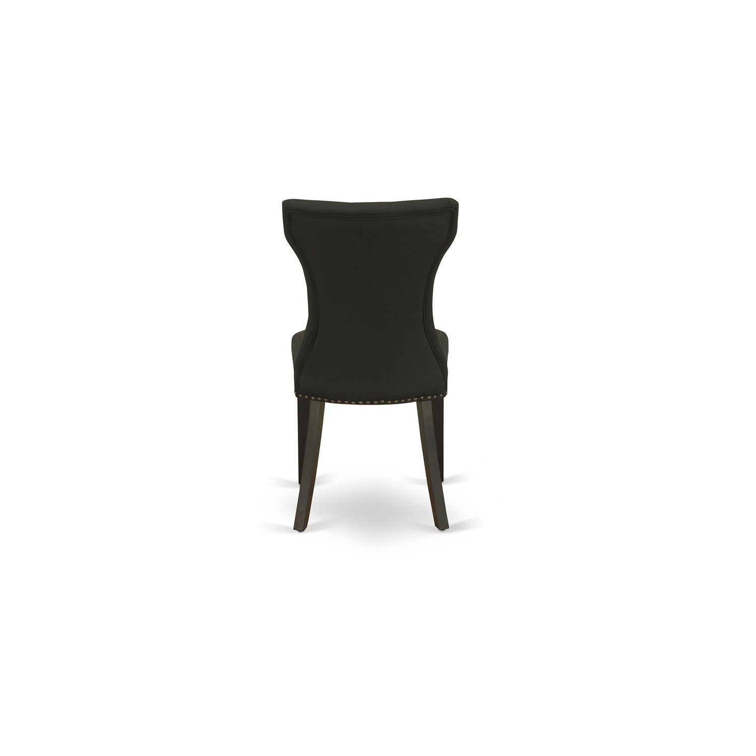 East West Furniture WEGA7-BLK-24 7-Piece Kitchen Table Set with 6 Black Linen Fabric Parsons Dining Chairs