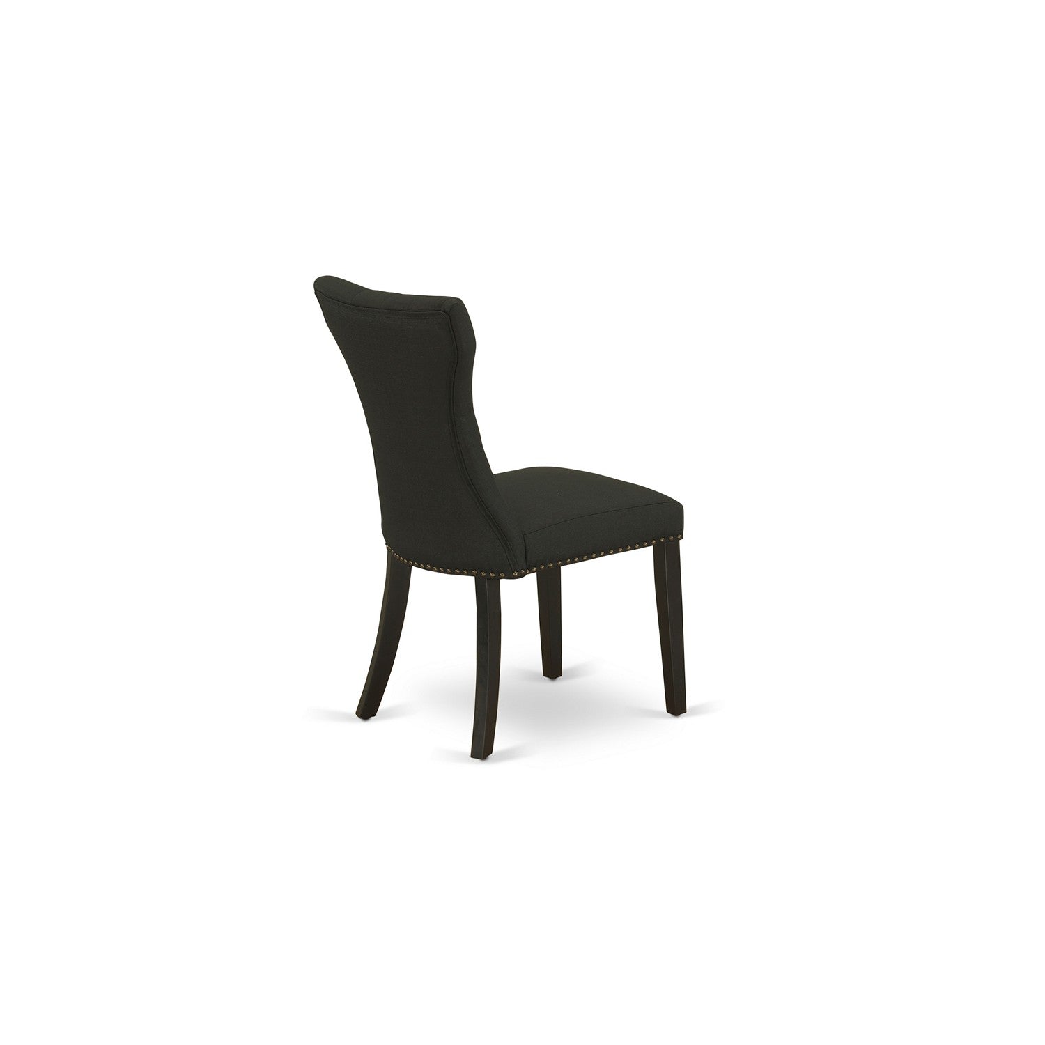 East West Furniture WEGA7-BLK-24 7-Piece Kitchen Table Set with 6 Black Linen Fabric Parsons Dining Chairs