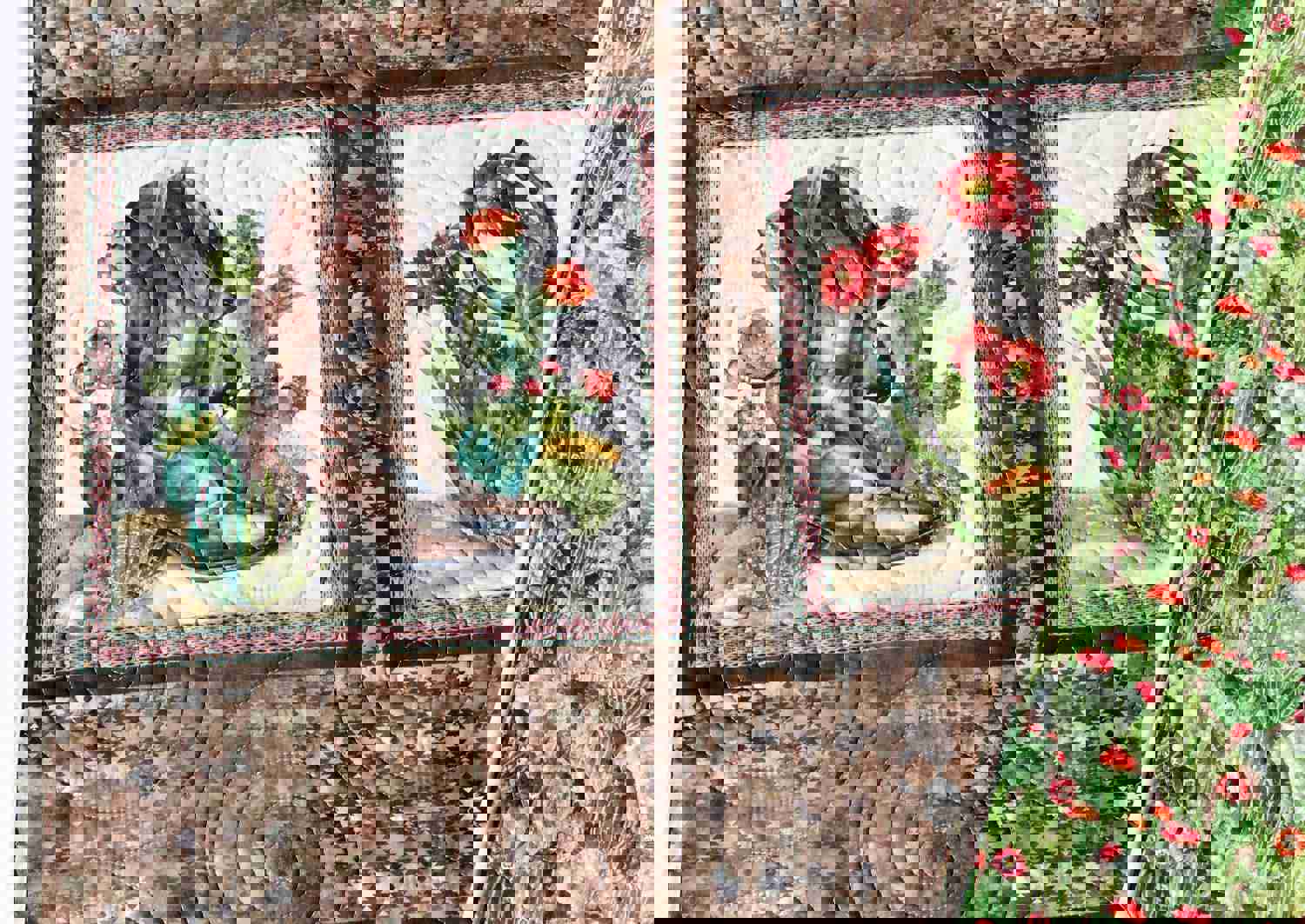 Southwest Quilt Kit - Western Theme with Cactus, Boots, Hats, and Skull Design