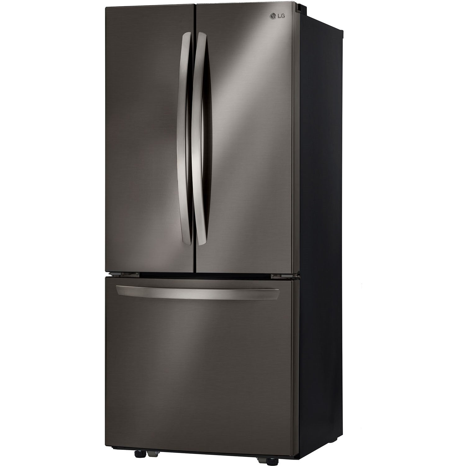 LG - 30 in. W 22 cu. ft. French Door Refrigerator with Ice Maker in Black Stainless Steel - LFCS22520D