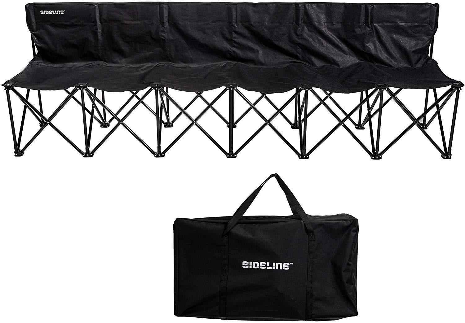 Franklin Sports Sideline Team Bench - 6 Person - Collapsible Sports Bench with Carry Bag