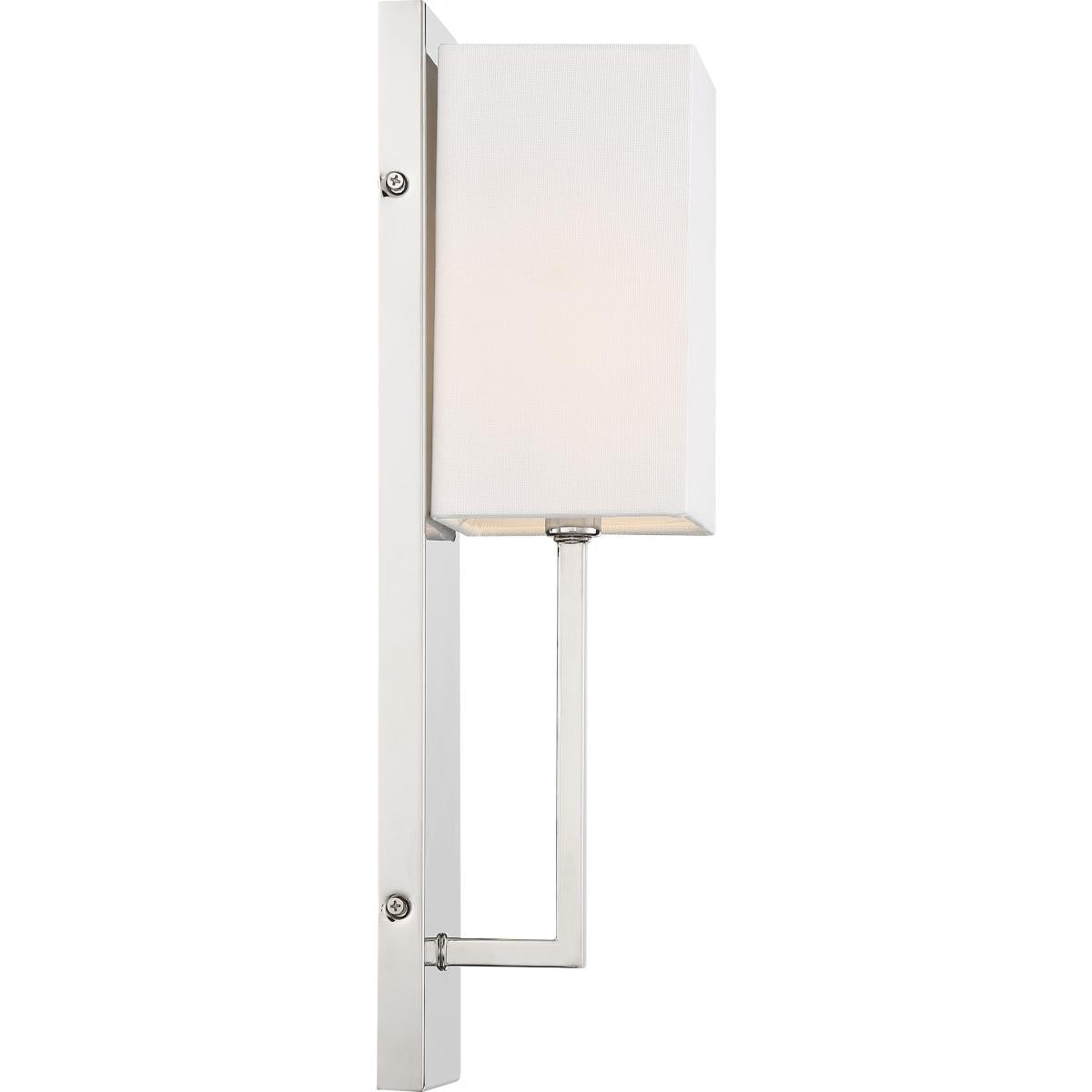 Vesey 1 Light Wall Sconce with White Linen Shade - Polished Nickel Finish