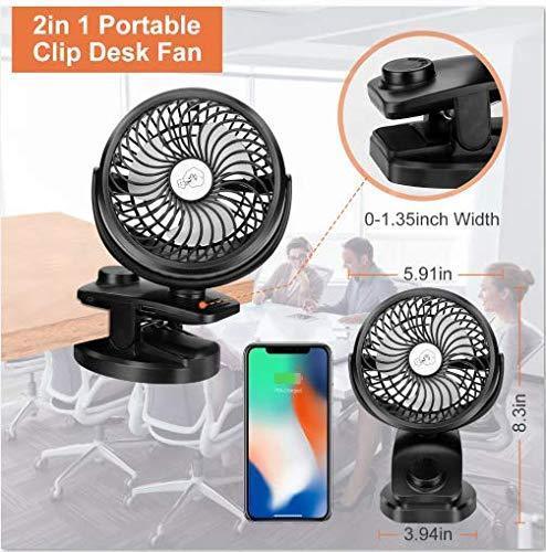 Battery Operated Stroller Fan with Power Bank Function - 4400mAh, 40+ Hours, 360° Rotation