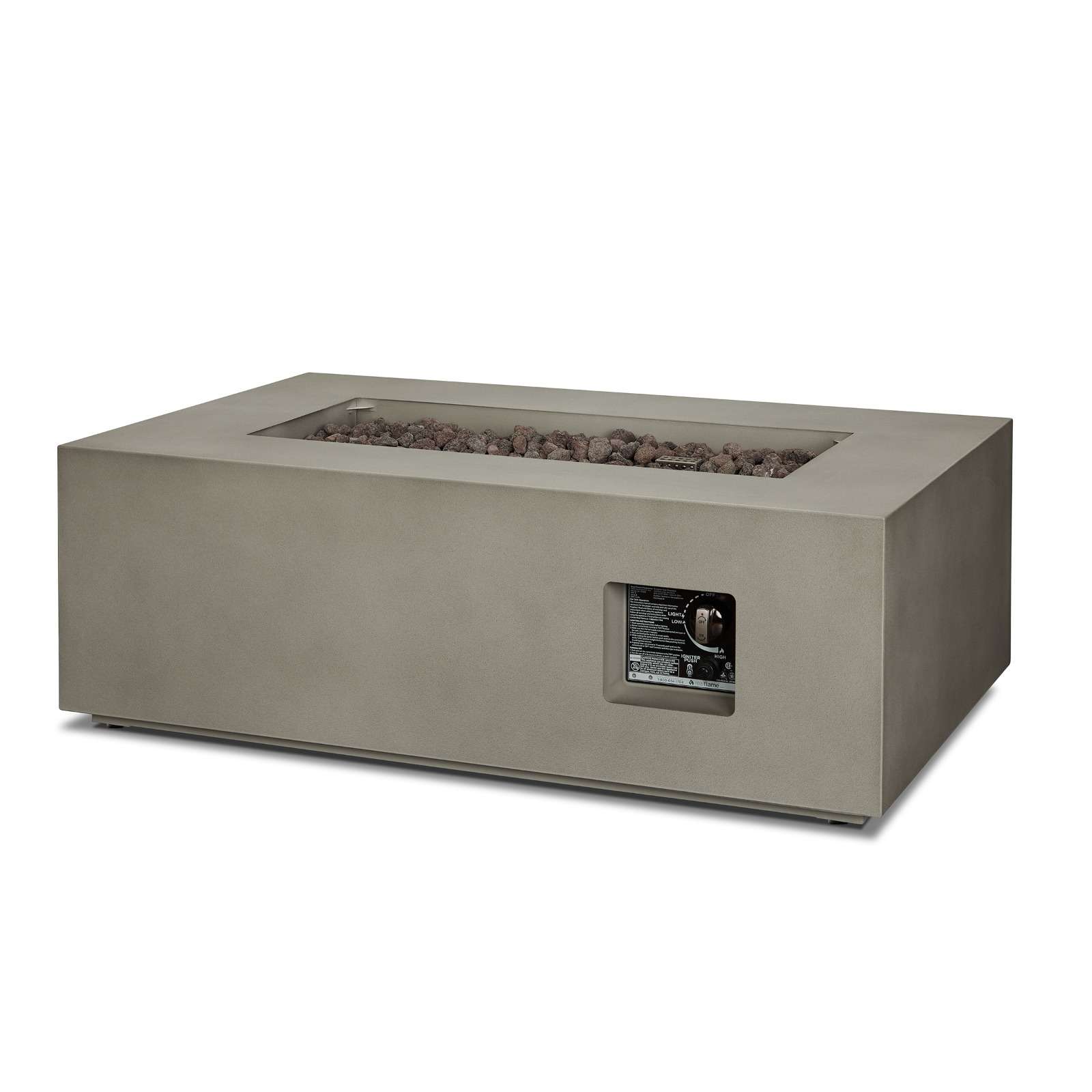 Real Flame Aegean 42 Rectangle Propane or Natural Gas Fire Pit Table