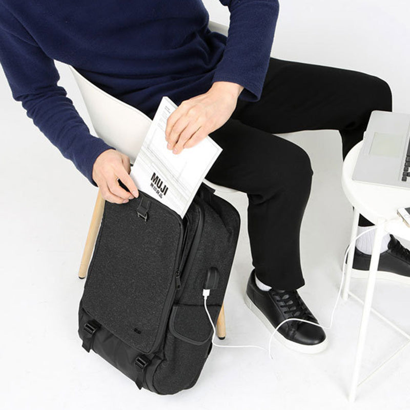15 Inch Business Durable Travel Laptop Backpack with USB Charging Port and Headphone Jack