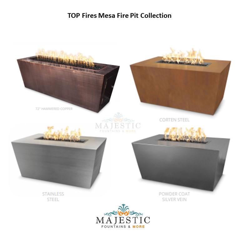 The Outdoor Plus Mesa Rectangle Fire Pit in Powder Coated Steel with Free Cover