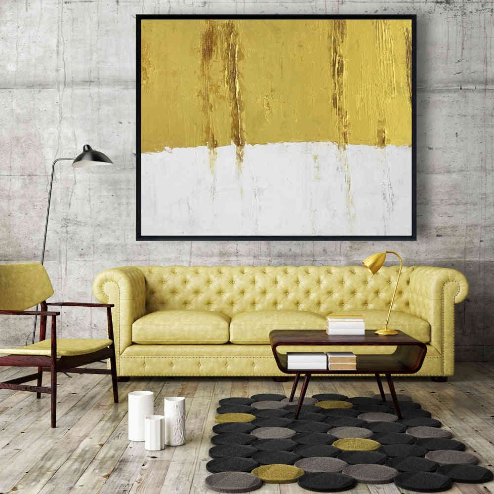 Golden Stripe Fine Art Gallery Wrapped Canvas 16x48