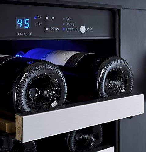 36 Bottle Dual Zone Wine Refrigerator with French Doors - 25% More Energy Efficient