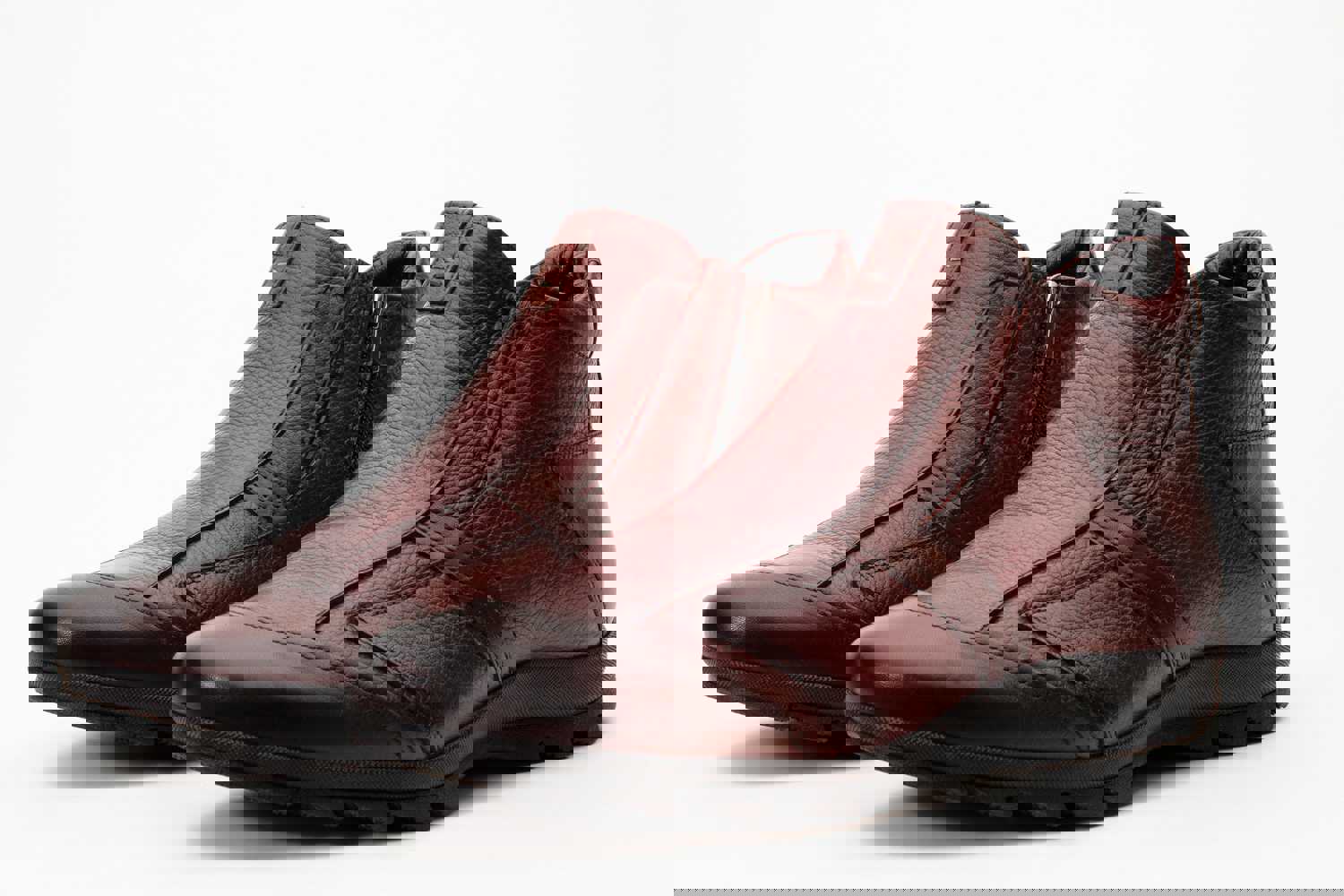 Montreal Burgundy Leather Casual Zip-Up Ankle Men Boot