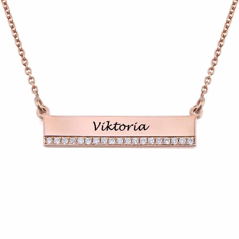 Custom Text Diamond Necklace Personalized Silver Name Jewelry for Mother's Day Gift
