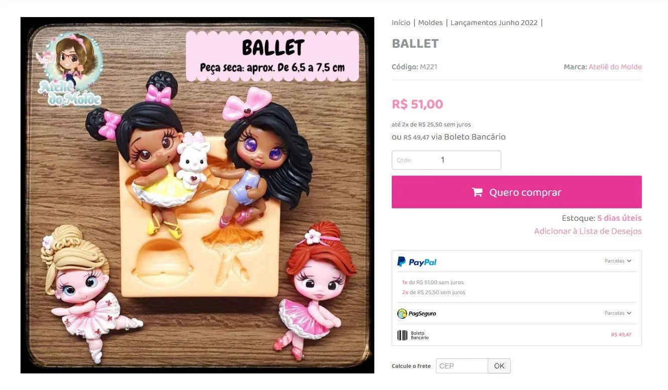 7-Piece Silicone Mold Kit for DIY Crafts - Ballet, Fairy, Mermaid, and More