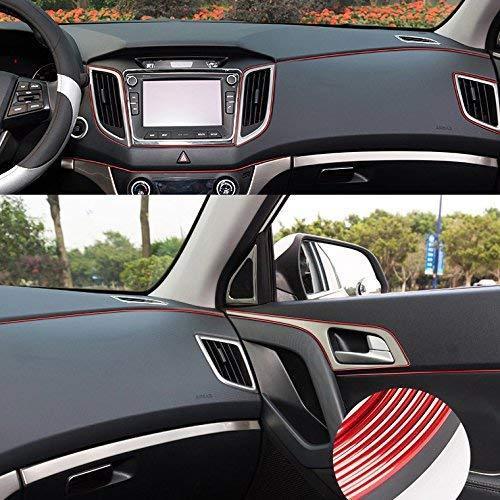 YIJINSHENG 3D Car Interior & Exterior Decoration Moulding Trim Strip (Silver, 8 Meters)
