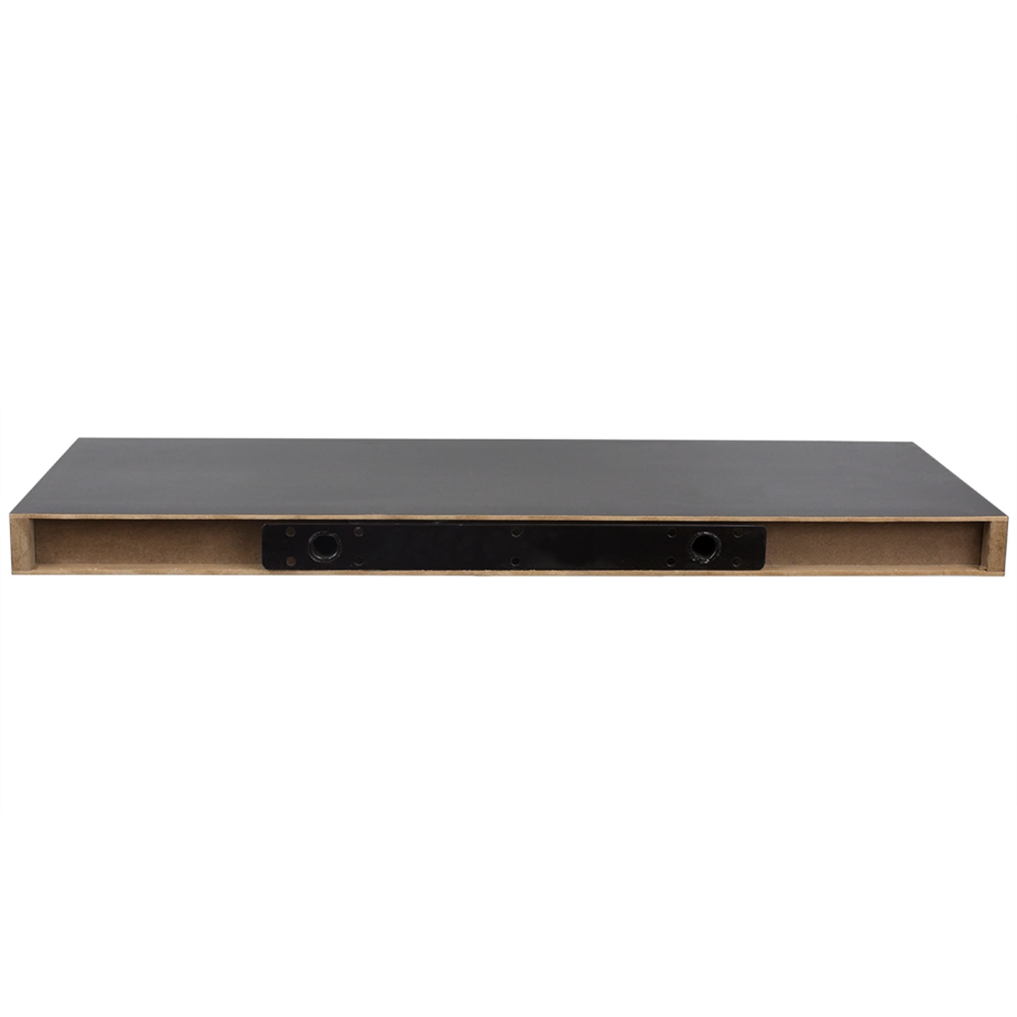 Long Rectangle Floating Wood Shelf, Black