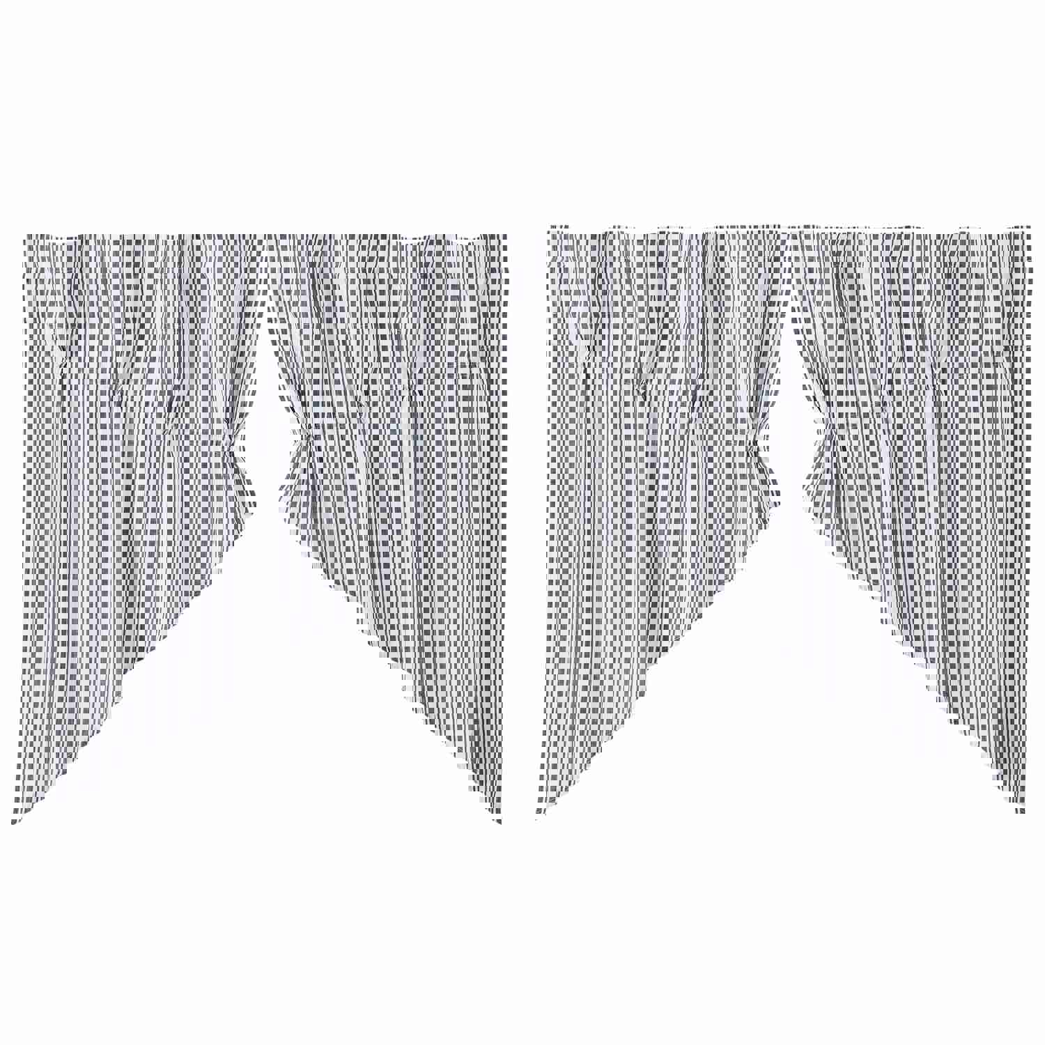 Sawyer Mill Black Ticking Stripe Prairie Swag Set of 2 36x36x18