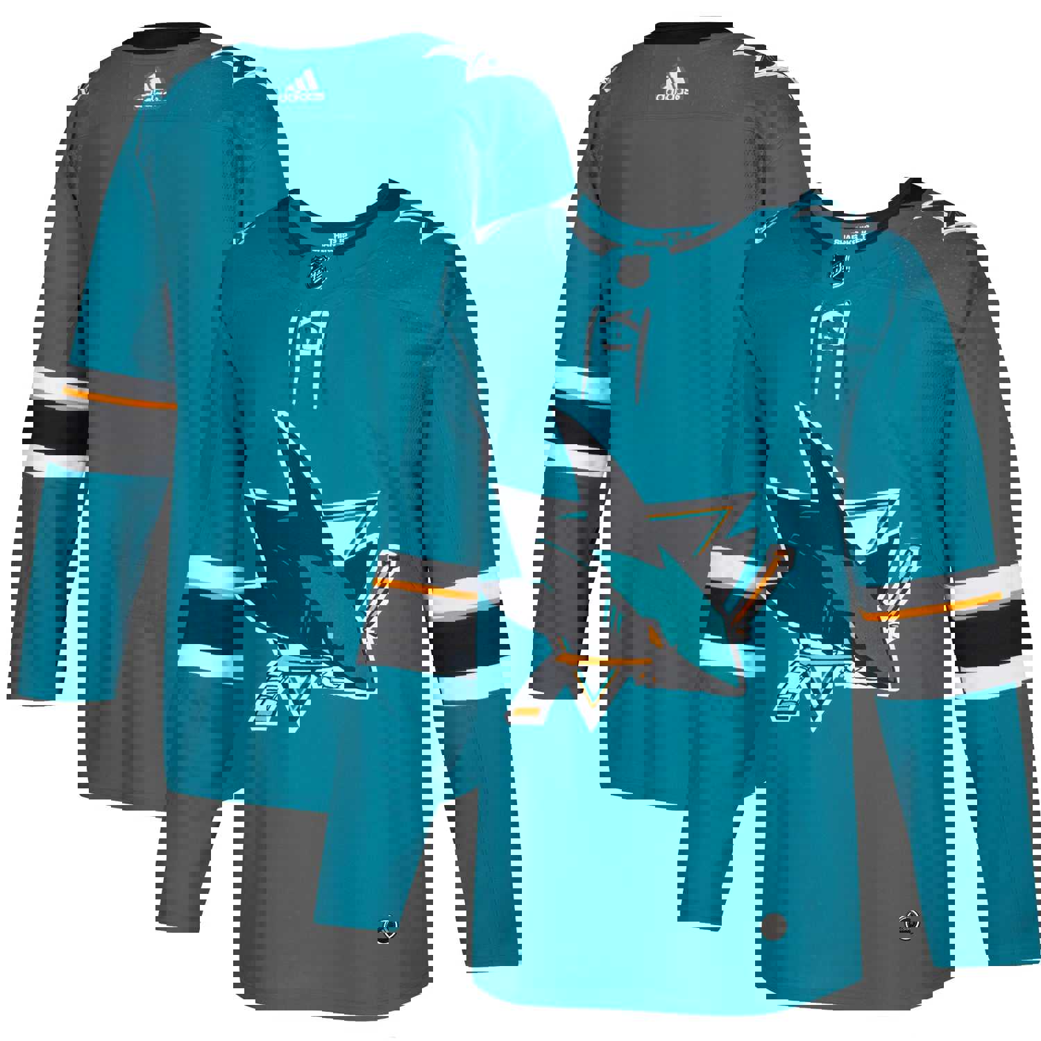 San Jose Sharks adidas Home Authentic Blank Jersey - Teal