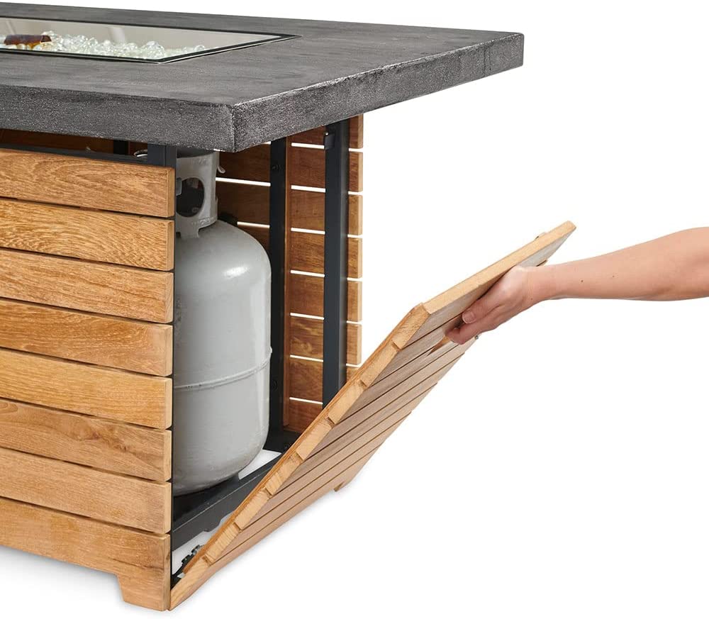 Outdoor Greatroom Darien Rectangular Gas Fire Pit Table with Everblend Top - DAR-1224-EBG-K