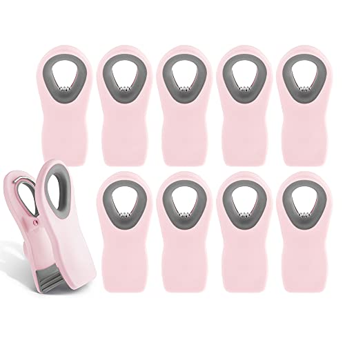 COOK WITH COLOR 10 Pc Magnetic Bag Clips - Food Storage Clips for Snacks, Bread & More (Pink)