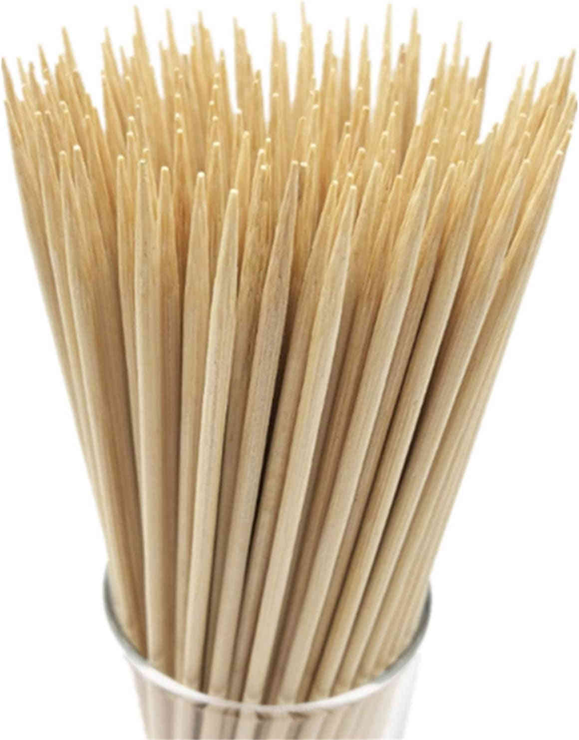 6 Natural Bamboo Skewers for BBQ, Appetisers, Fruits, Cocktails, and More - 4mm Thick (100 PCS)