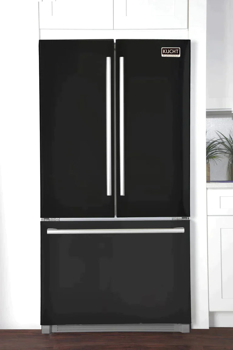 Kucht 36-Inch 26.1 Cu. Ft. French Door Refrigerator with Interior Ice Maker in Black