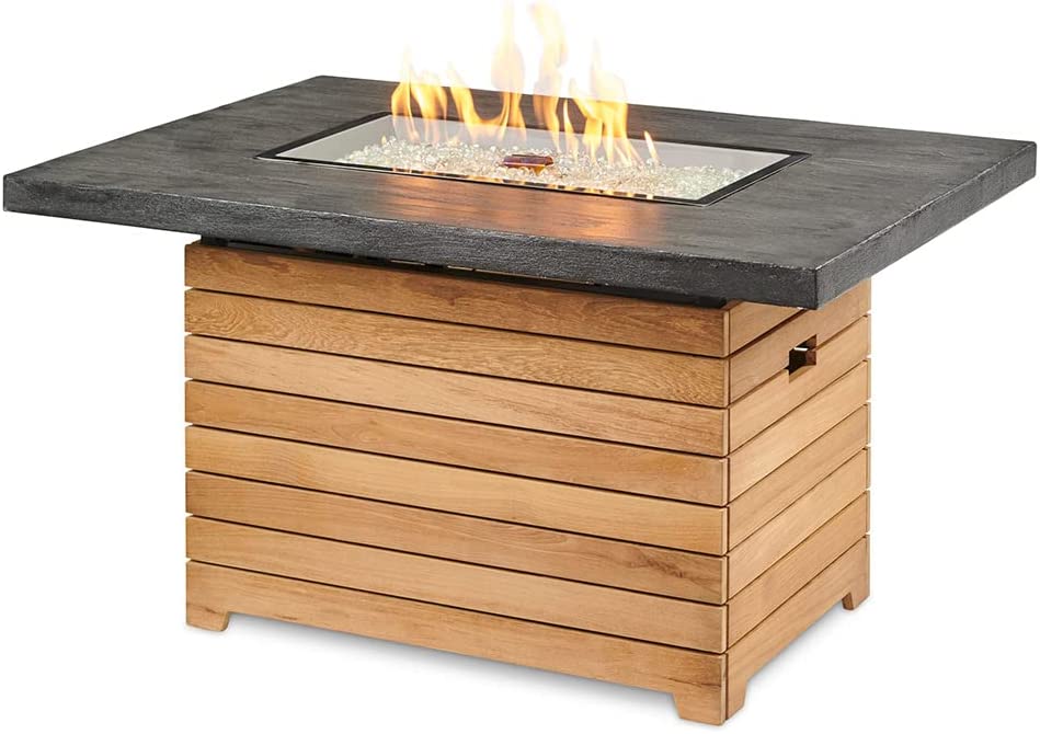 Outdoor Greatroom Darien Rectangular Gas Fire Pit Table with Everblend Top - DAR-1224-EBG-K