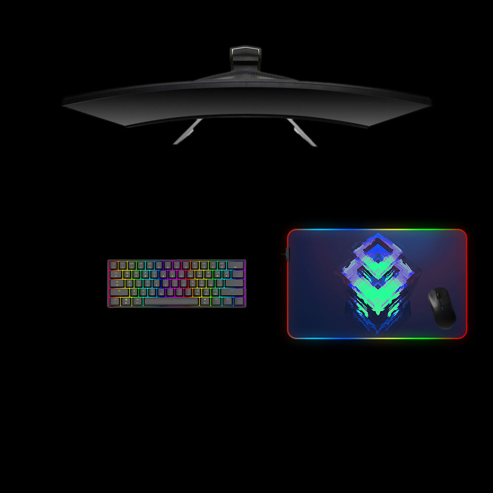 Cube Geometry RGB Gaming Mouse Pad with LED Strip