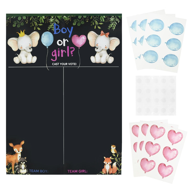 Gender Reveal Team Voting Game Poster Board With Stickers for Baby Shower and Birthday Party