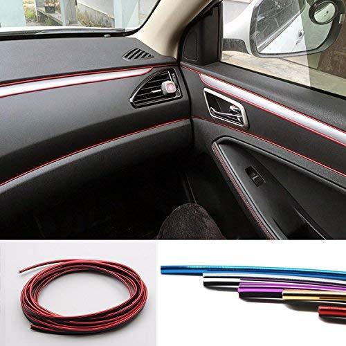YIJINSHENG 3D Car Interior & Exterior Decoration Moulding Trim Strip (Silver, 8 Meters)