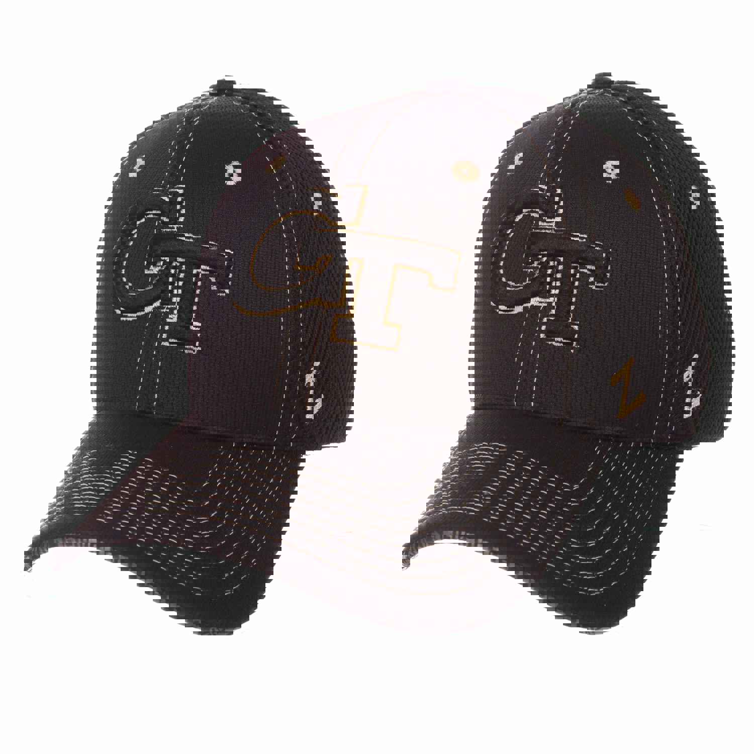 Georgia Tech Yellow Jackets Zephyr Undertaker Mesh Stretch Fit Hat Cap (M/L)