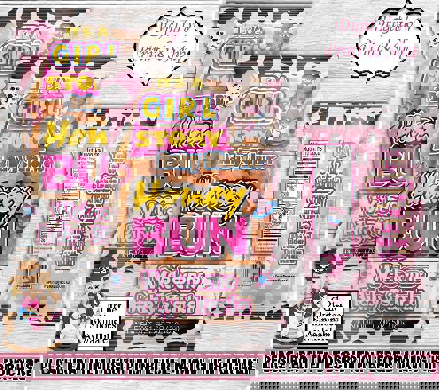 Its A Girl Baby Shower Honey Bun Wrapper - Toy Story Themed Personalized Wrappers