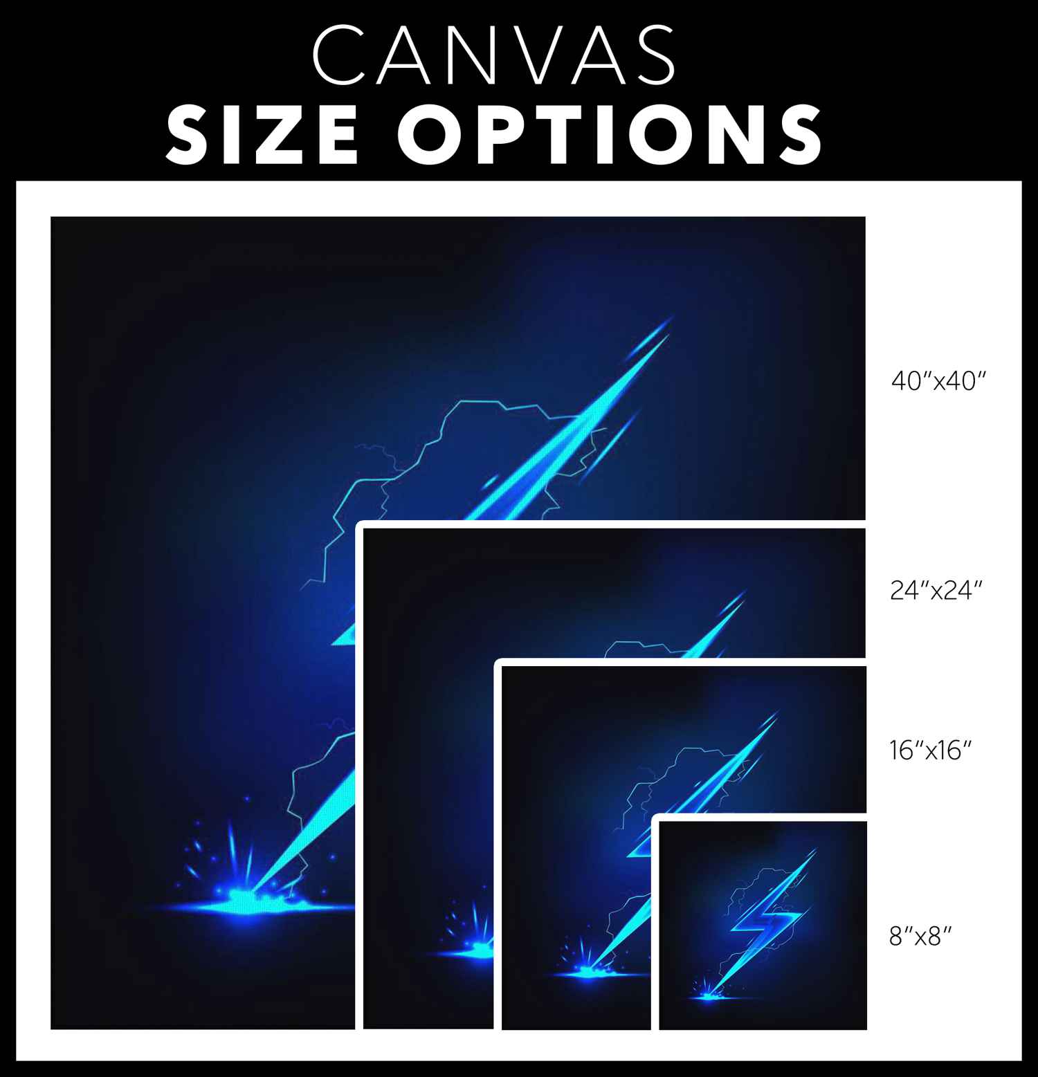 LIGHTNING BOLT - Premium Canvas Art Print