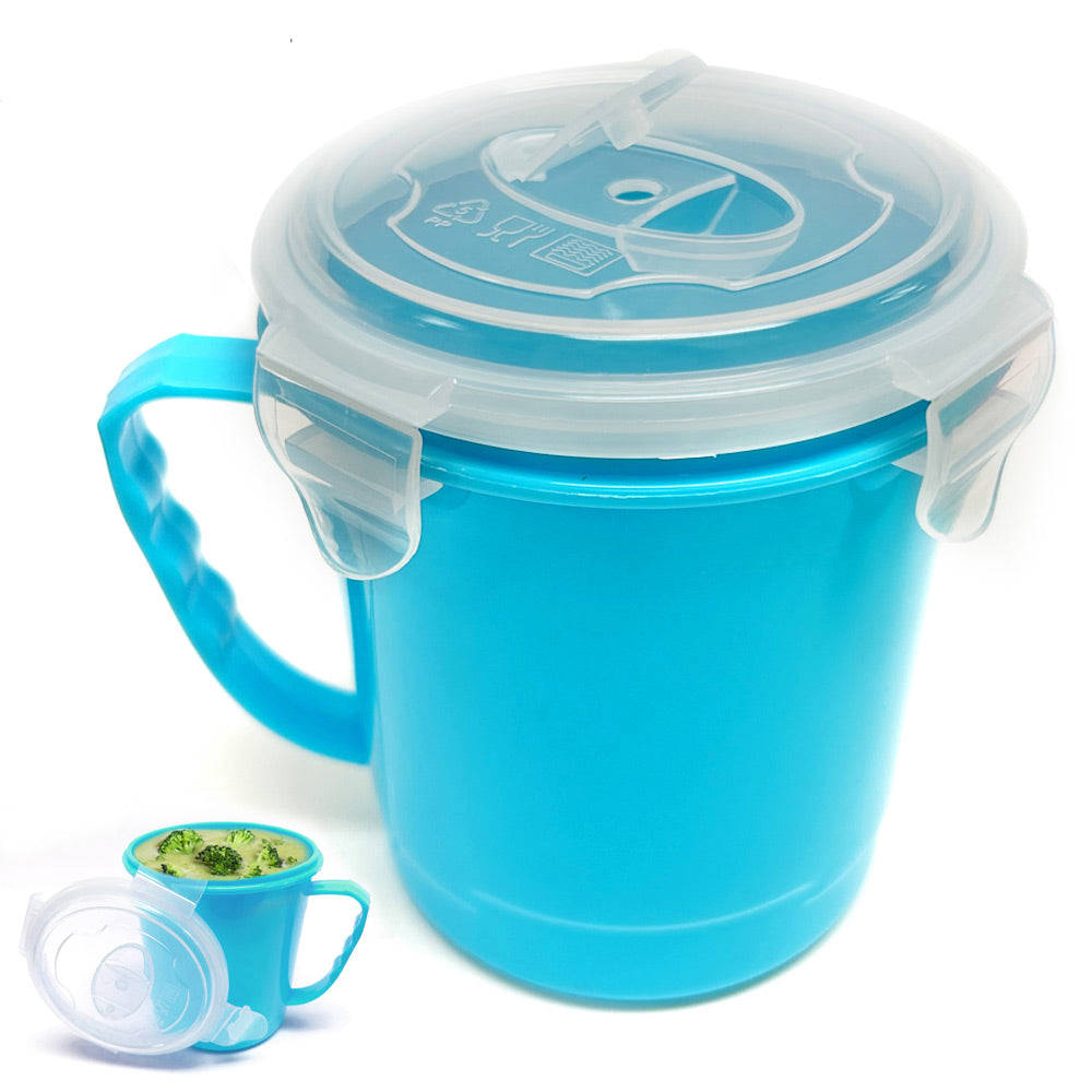 30.5oz Microwave Soup Mug with Vent Lid - Plastic Bowl for Food Storage & Freezer Use