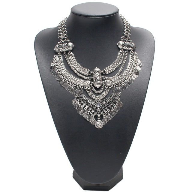 2017 Boho Antique Coin Necklace for Women - African Statement Tibetan Long Tassel Bohemian Jewelry